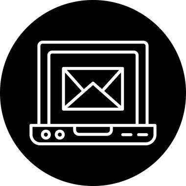 dizüstü bilgisayar e- posta vektör simgesi tasarımı,