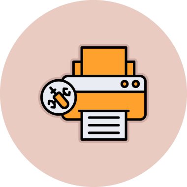 Yazıcı simgesi, vektör illüstrasyonu