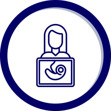 Kadın çağrı merkezi yuvarlak kabartma simgesi