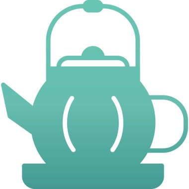 Çaydanlık çay ikonu düz stil