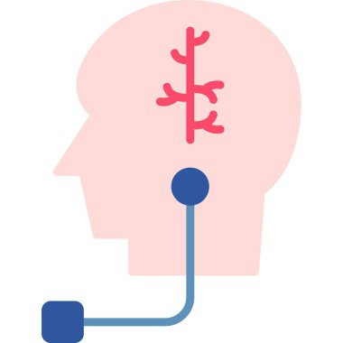 Beyin ve tıbbi simge, vektör illüstrasyonu