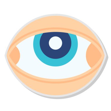 Göz simgesi. Web için görsel vektör simgelerinin çizgi film çizimi