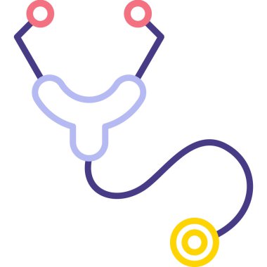 Steteskop. Web simgesi basit illüstrasyon