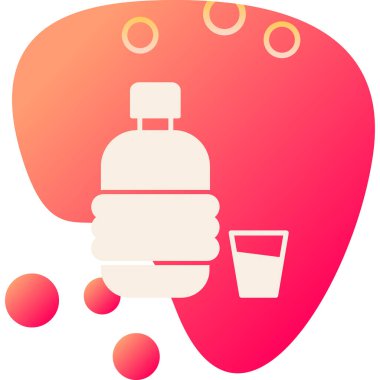 şişe ve içecek ikonunun vektör illüstrasyonu