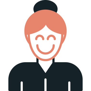 Kadın. Web simgesi basit illüstrasyon