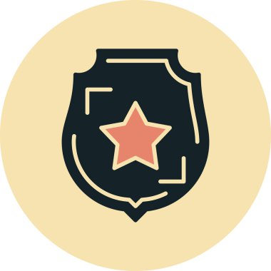 Rozet rozeti simgesi beyaz arka planda izole edilmiş modaya uygun düz stil. Web sitenizin tasarımı ve logosu için rozet sembolü, uygulama, vektör.