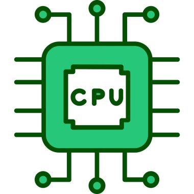 Cpu simgesi, modern vektör illüstrasyonu