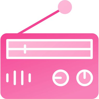 Bir radyo simgesinin vektör illüstrasyonu