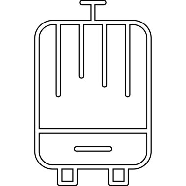 Bavul simgesi. Ağ için basit bir bagaj vektör simgesi çizimi