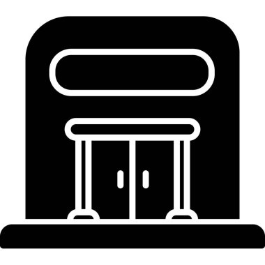 Bina. Web simgesi basit illüstrasyon