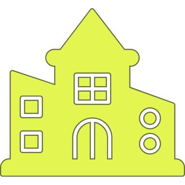 Bina. Web simgesi basit illüstrasyon