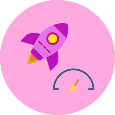 Roket. Web simgesi basit illüstrasyon