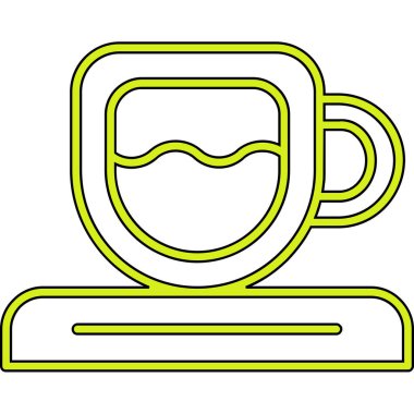 Bir fincan çay ikonu. Beyaz arkaplanda izole edilmiş web tasarımı için özet çay vektörü simgesi