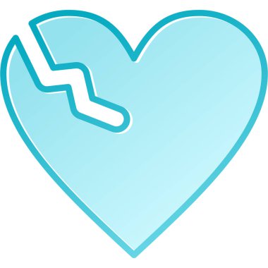 kırık kalp vektör simgesi