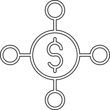 Para ikonu. Web tasarımı için para vektör simgesinin basit illüstrasyonu