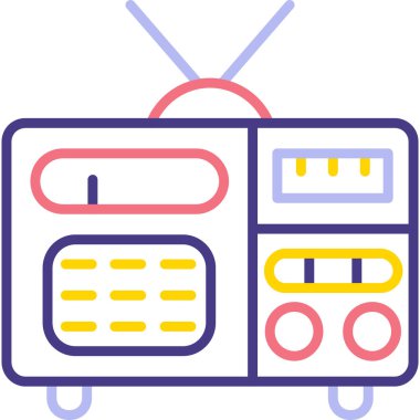 Radyo. Web simgesi basit illüstrasyon