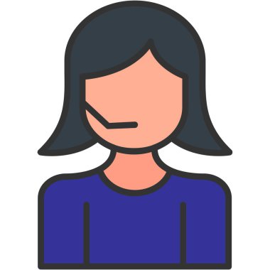 avatar yüzü kadın simgesi Doldurulmuş dış hat biçimi