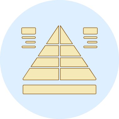 Beyaz arkaplanda izole edilmiş ana hatlı Mısır simgesi piramidi. Mısır, Mısır, hisse senedi vektör illüstrasyonu