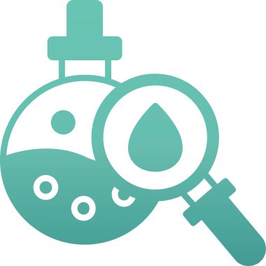 Bir damlası olan büyüteçin basit bir illüstrasyon vektör simgesi