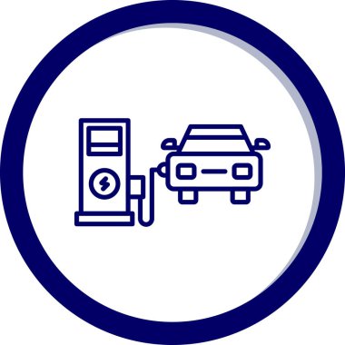 Elektrikli araba. Web simgesi basit illüstrasyon