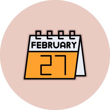 28 Ocak 'ta. Basit takvim ve beyaz biçimli bir tarihin takvim simgesi. soyut takvim