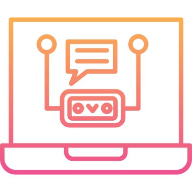 Dizüstü bilgisayar simgesi vektör çizimi