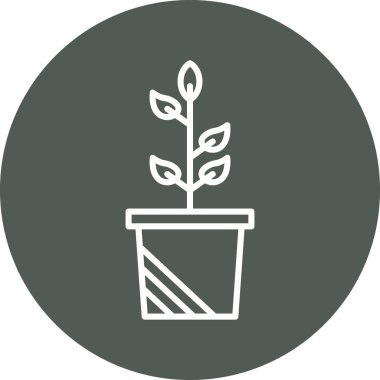 Çember simgesinde bitki, vektör tasarımı