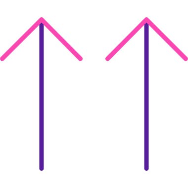 İki-ton ok vektör simgesi ayarlandı. Moda düz menekşe sembolüdür. yuvarlak açılar, beyaz arkaplan