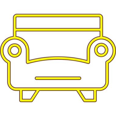 Çizgi film ve sarı arabanın vektör çizimi