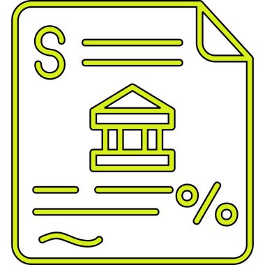 banka binası simgesi ana hat biçiminde