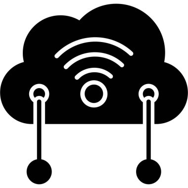 Kablosuz sinyalli bulut sembolü