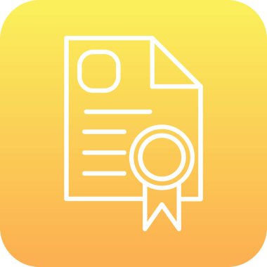 Sertifika ikonu vektör illüstrasyonu