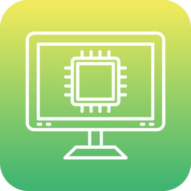 güzel bilgisayar monitörü vektör çizgisi simgesi