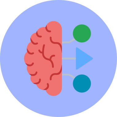 Beyin. Web simgesi basit illüstrasyon