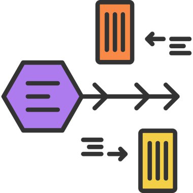 Kod simgesi. Web için kod vektör simgelerinin özet çizimi