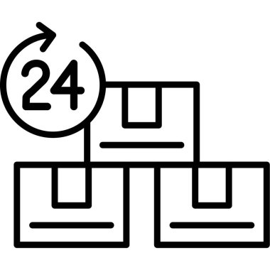 Bir saat simgesinin vektör illüstrasyonu