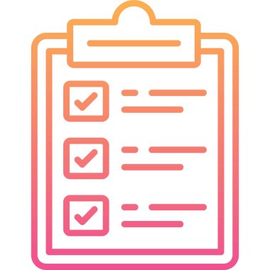 Kontrol listesi simgesi, vektör illüstrasyonu