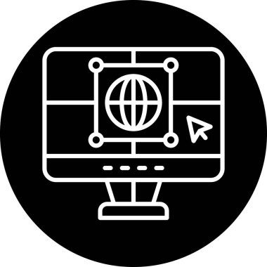 İnternet web simgesi basit vektörü. çevrimiçi iş kavramı