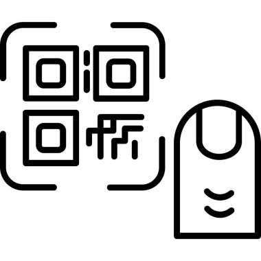 qr kod tarama simgesi ana hat biçiminde