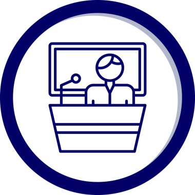 Bir dizüstü bilgisayarla ofis sandalyesinin vektör çizimi