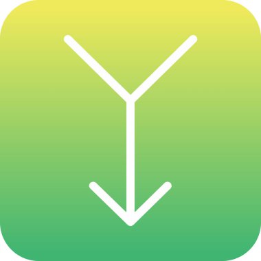 Güzel Ok Aşağı Glyph Vektör Simgesi