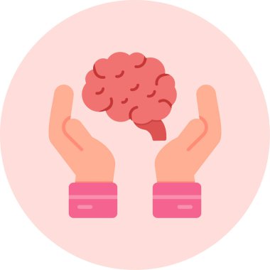 Beyin. Web simgesi basit illüstrasyon