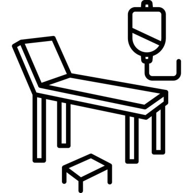 sandalye ve tablo simgesi, dış hat vektörü