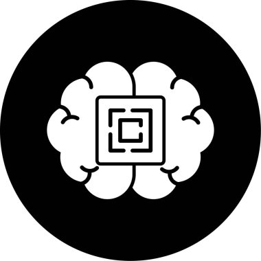 Beyin. Web simgesi basit illüstrasyon