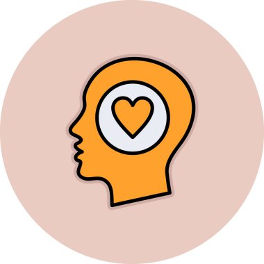 Kalbi olan bir adamın vektör çizimi