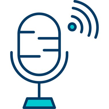 Mikrofon. Web simgesi basit illüstrasyon