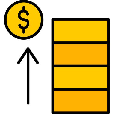 Dolar işareti simgesi, basit vektör illüstrasyonu