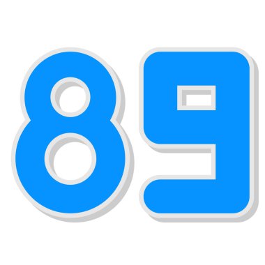 Mavi sayıların vektör illüstrasyonu