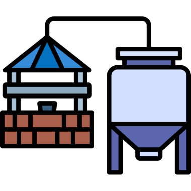 kamp ikonu vektör illüstrasyonu