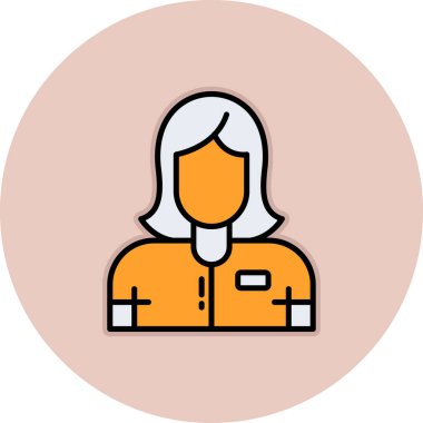 Avatar kadın simge vektör illüstrasyonu